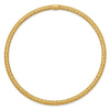 14k Satin Finish Diamond-cut Tube 3.00mm Slip-on Round Bangle Bracelet