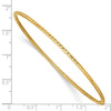 14k Polished Diamond-cut Tube 2.00mm Slip-on Round Bangle Bracelet