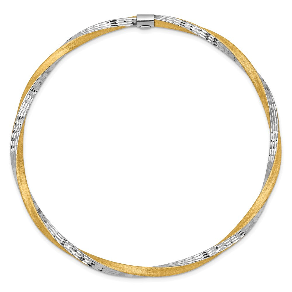 Gold Satin and Diamond-cut Slip-on Bangles