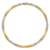 14k and White Rhodium Satin Finish Diamond-cut Twist 3.00mm Slip-on Round Bangle Bracelet