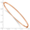 14k Rose Gold Polished 2.00mm Hinged Oval Bangle Bracelet
