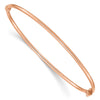 14k Rose Gold Polished 2.00mm Hinged Oval Bangle Bracelet