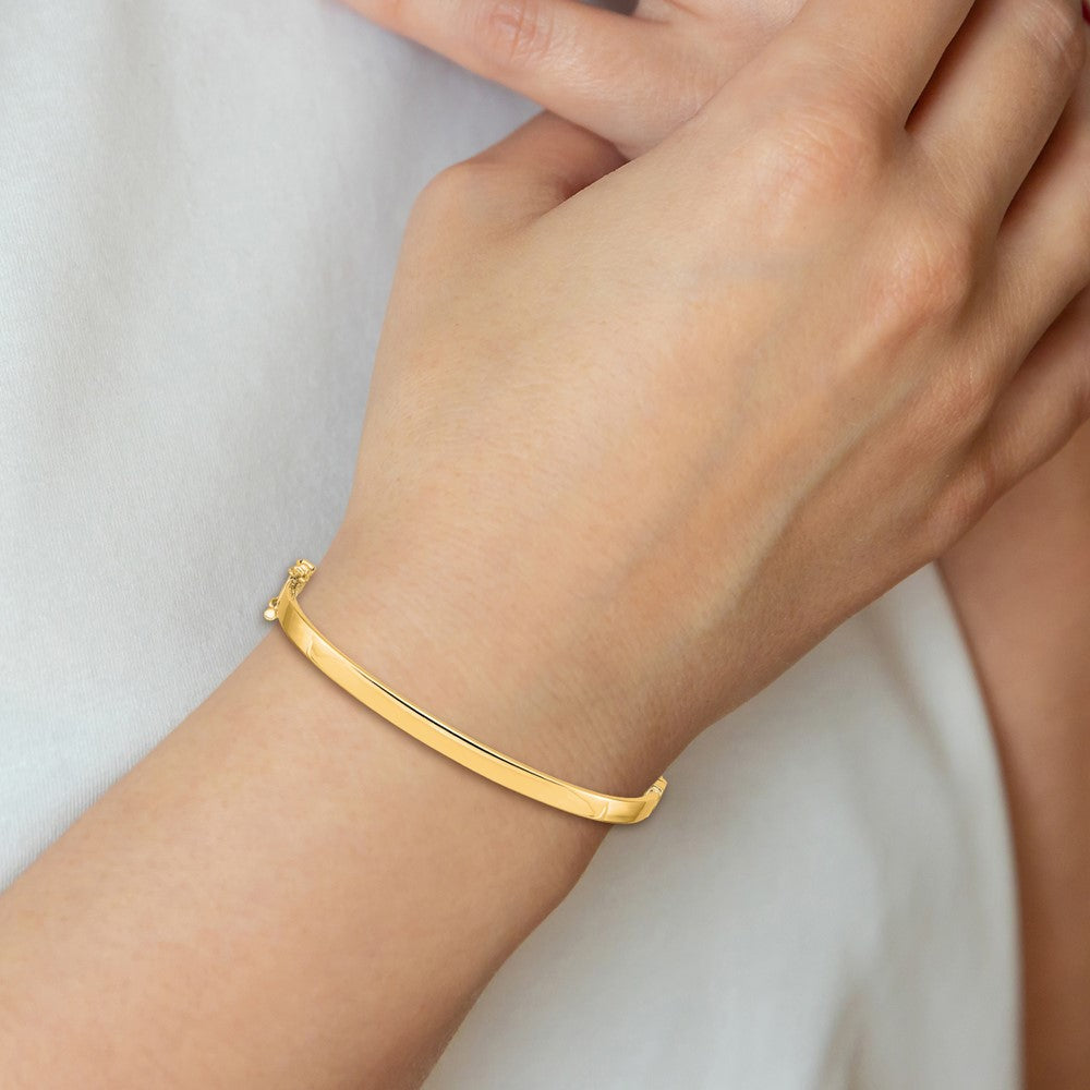 Gold Polished Flat Hinged Bangles