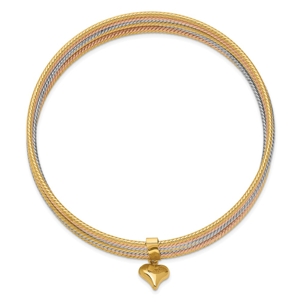 Gold Seven Strand Slip-on Bangles