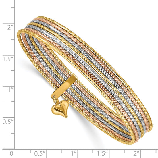 Gold Seven Strand Slip-on Bangles