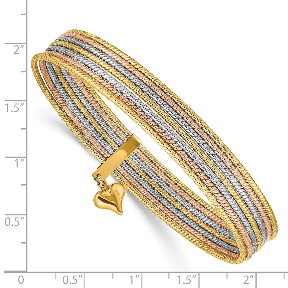 Gold Seven Strand Slip-on Bangles