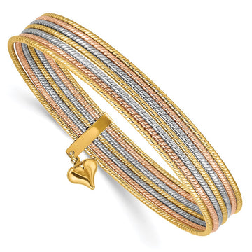 Gold Seven Strand Slip-on Bangles