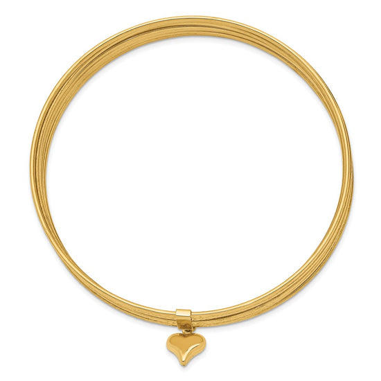 Gold Seven Strand Slip-on Bangles