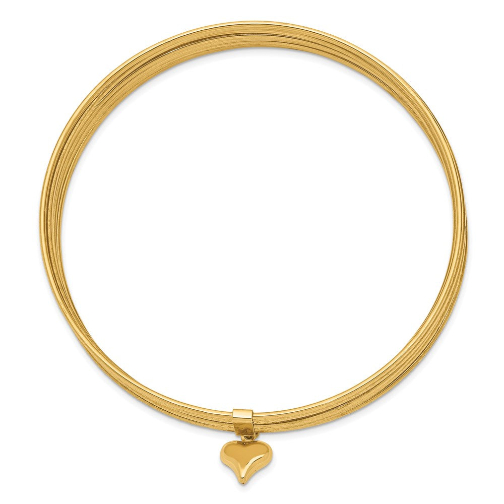 Gold Seven Strand Slip-on Bangles