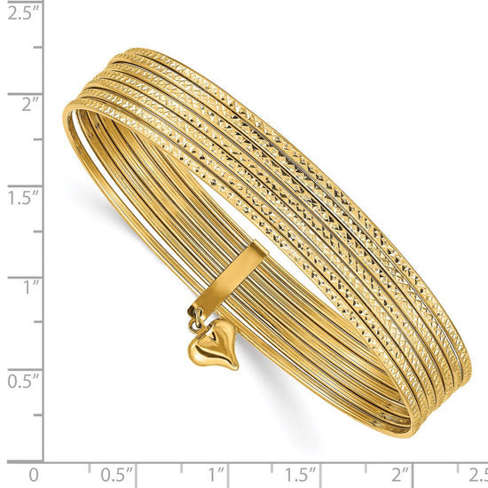 Gold Seven Strand Slip-on Bangles