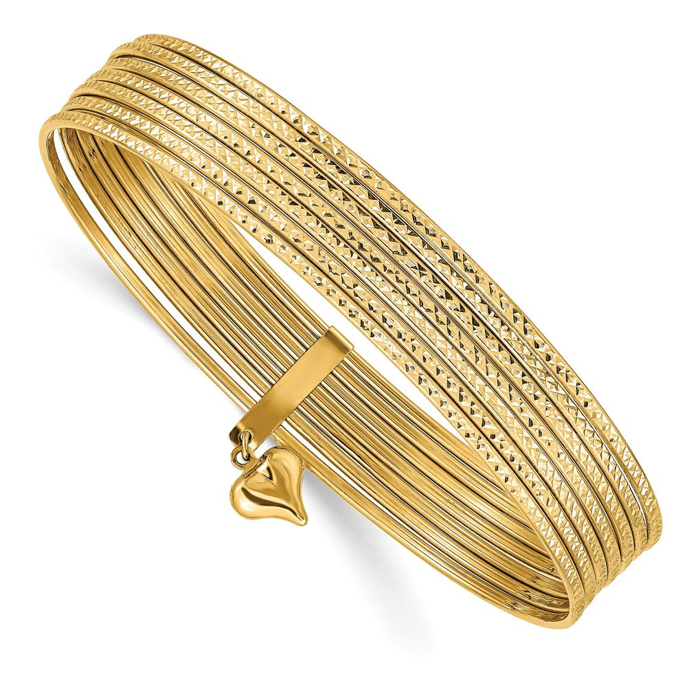 Gold Seven Strand Slip-on Bangles