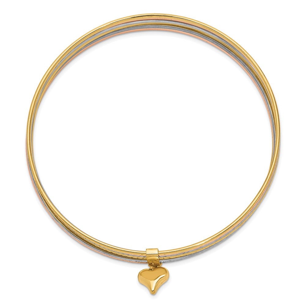 Gold Seven Strand Slip-on Bangles