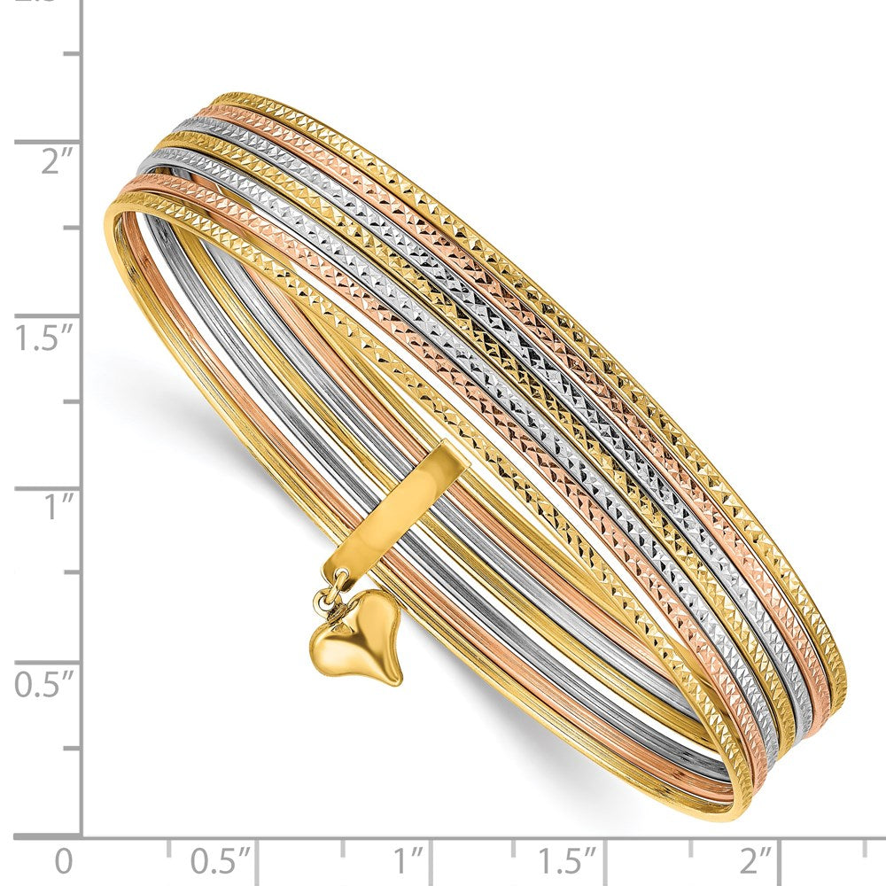 Gold Seven Strand Slip-on Bangles
