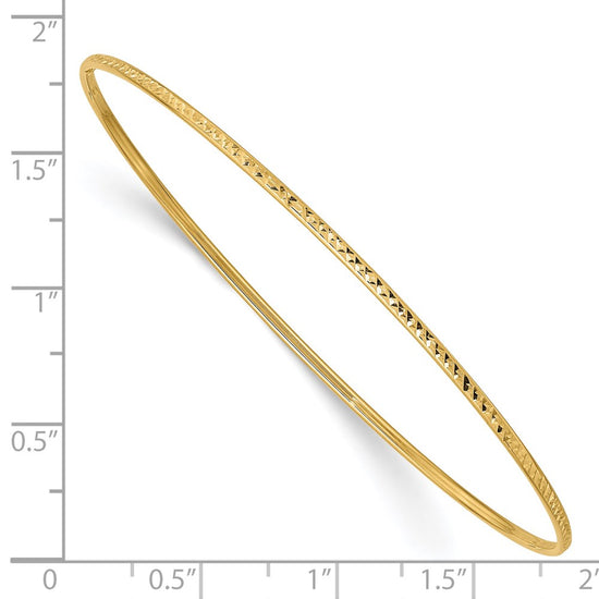 Gold Diamond-cut Slip-on Bangles