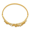 14K Polished Filigree Butterflies Hinged Oval Bangle Bracelet