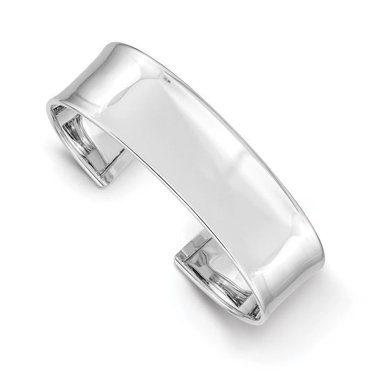 14k White Gold 18.5mm Polished Cuff Bangle Bracelet