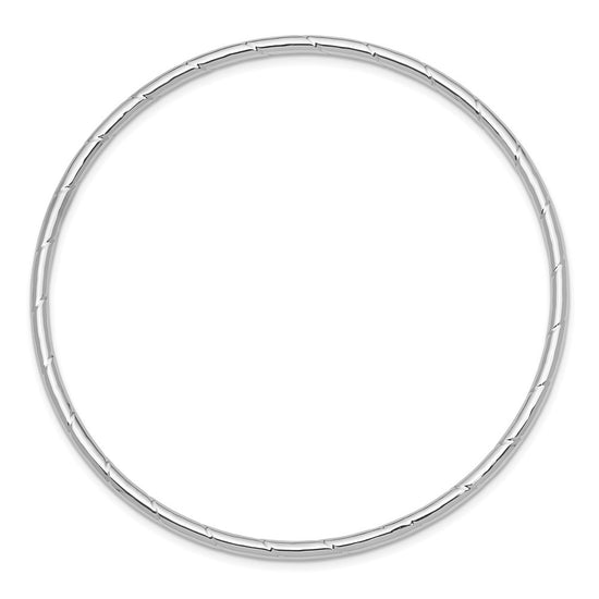 14k White Gold Polished Grooved 2.50mm Slip-on Round Bangle Bracelet