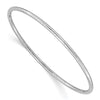 14k White Gold Polished Grooved 2.50mm Slip-on Round Bangle Bracelet