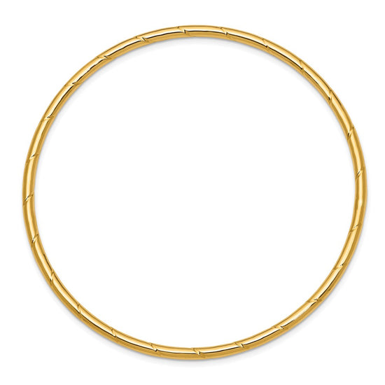14k Polished Grooved 2.50mm Slip-on Round Bangle Bracelet