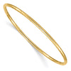 14k Polished Grooved 2.50mm Slip-on Round Bangle Bracelet