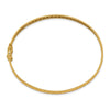 14k Polished Cut-out Lattice Design with Safety Clasp 4.75mm Flexible Oval Bangle Bracelet