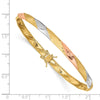 Gold Satin and Diamond-cut Slip-on Bangles