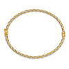14k Two-Tone Polished 3.00mm Hinged Bangle Oval Bracelet