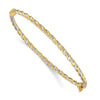 14k Two-Tone Polished 3.00mm Hinged Bangle Oval Bracelet