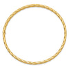 14K Polished Textured Twist 4.00mm Slip-on Round Bangle Bracelet