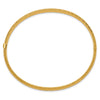 14k 3/16 Polished Textured 4.75mm Hinged Oval Bangle Bracelet
