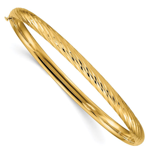 Gold Diamond-cut Hinged Bangles