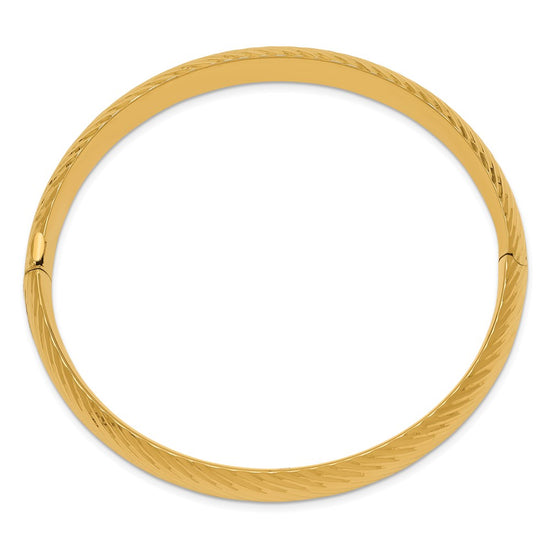 Gold Diamond-cut Hinged Bangles