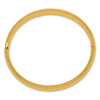 14k 7/16 Polished Textured 10.00mm Hinged Oval Bangle Bracelet