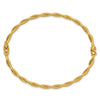 14K Polished and Twisted 2.90mm Hinged Oval Bangle Bracelet