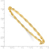 14K Polished and Twisted 2.90mm Hinged Oval Bangle Bracelet