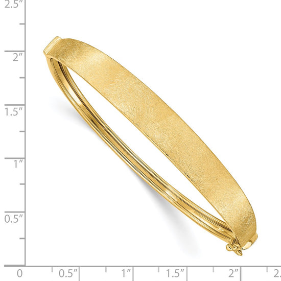 14k Satin Finish Graduated 8.00mm Hinged Oval Bangle Bracelet