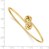 14K Polished 9.5mm Love Knot 2.00mm Flexible Oval Bangle Bracelet