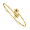 14K Polished 9.5mm Love Knot 2.00mm Flexible Oval Bangle Bracelet
