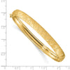 14K Satin D/C X-Pattern Oval Flexible Bangle