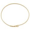 14K Brushed and Polished Infinity and Heart Clasp 1.65mm Flexible Oval Bangle Bracelet
