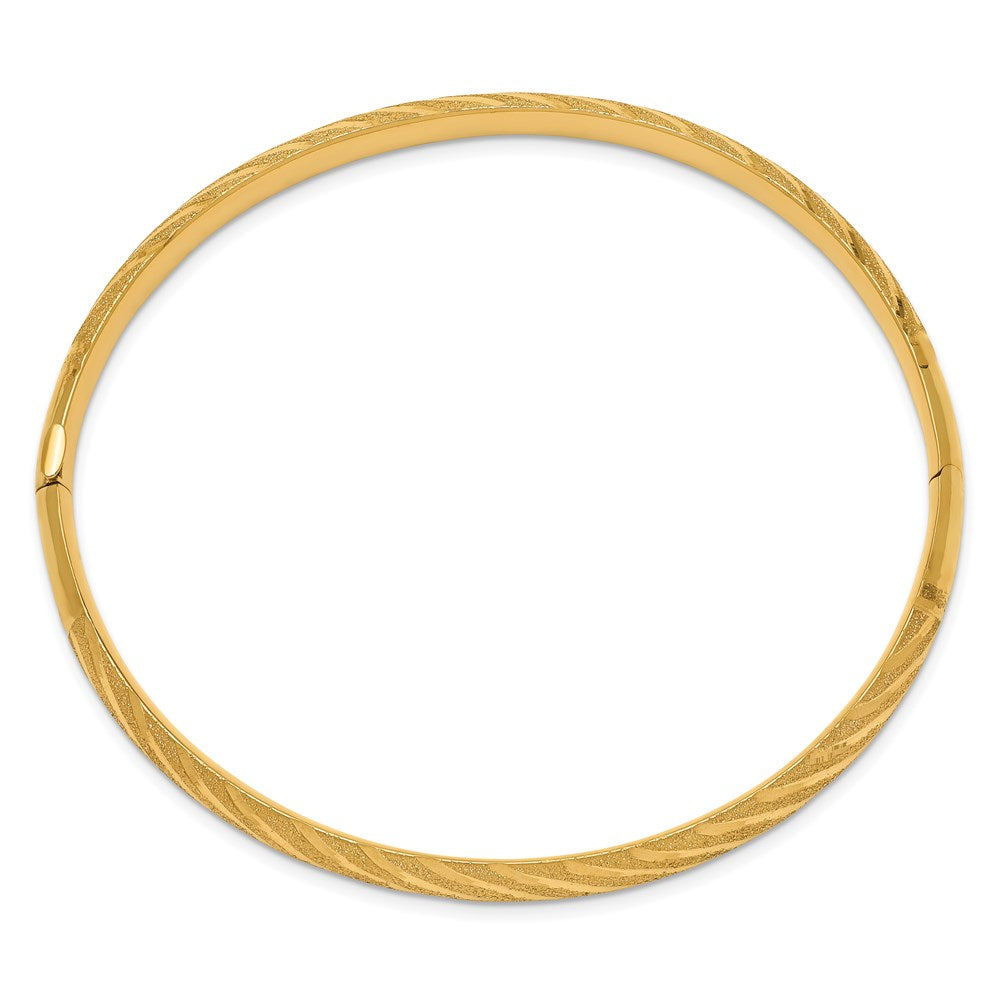 Gold Diamond-cut Hinged Bangles