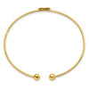 14K Polished Heart 1.50mm Flexible Oval Bangle Bracelet