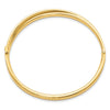 14k 4/16 Polished Criss-Cross 3.65mm Hinged Oval Bangle Bracelet