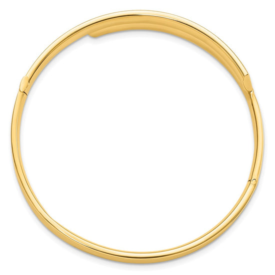 14k 3/16 Polished Bypass 5.00mm Hinged Round Bangle Bracelet