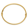 14K Polished and Textured 3.00mm Hinged Oval Bangle Bracelet