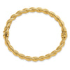 14K Polished and Textured 5.50mm Twisted Hinged Oval Bangle Bracelet