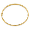 14K Polished Diamond-cut 4.00mm Hinged Oval Bangle Bracelet