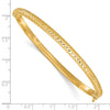 14K Polished Diamond-cut 4.00mm Hinged Oval Bangle Bracelet