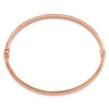 14K Rose Gold Polished Diamond-cut 4.00mm Hinged Oval Bangle Bracelet