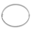 14K White Gold Polished Diamond-cut 4.00mm Hinged Oval Bangle Bracelet